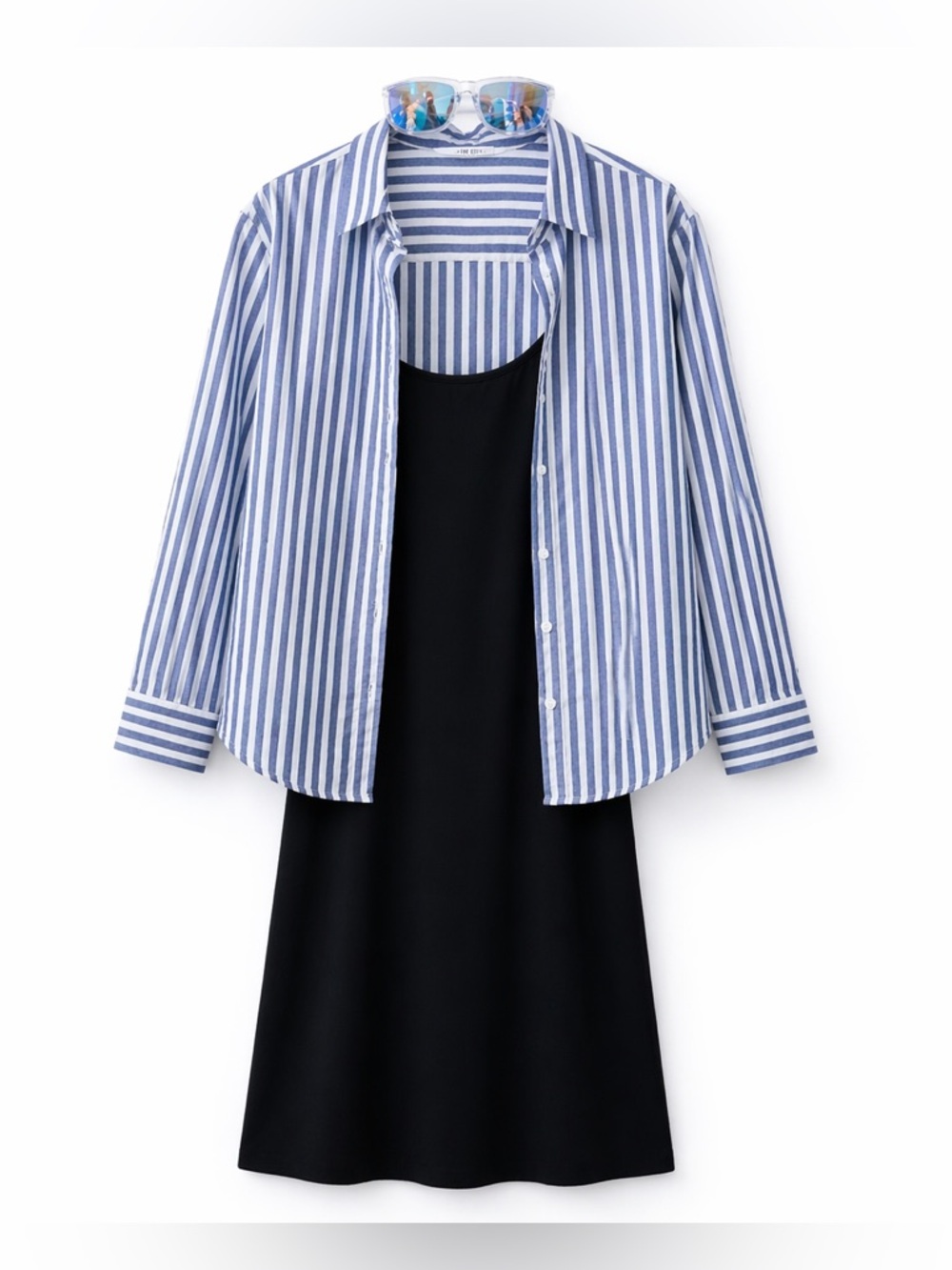 Polo Ralph Lauren Girls Navy Dress + H&M Striped Shirt Set Size 8–9Y